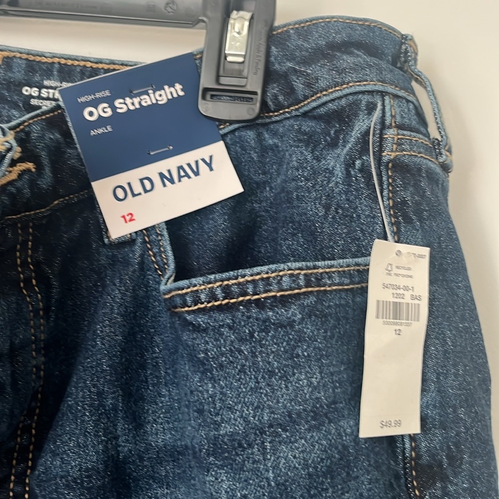 High Waisted Button Fly OG Straight Ankle Jeans - Picture 4 of 6